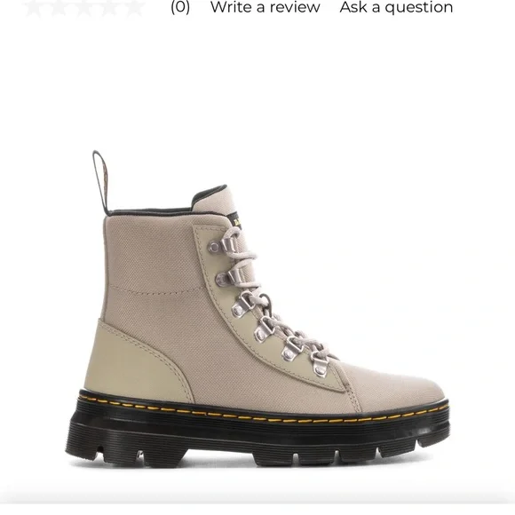 Dr. Martens Women's Taupe Combat Boots - Picture 2 of 6